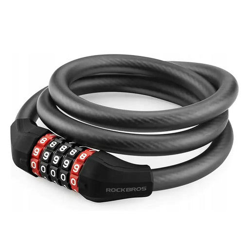 Rockbros RKS507-1BK bicycle lock with combination 1.8 m - black - Sport products<<<HurtelXML