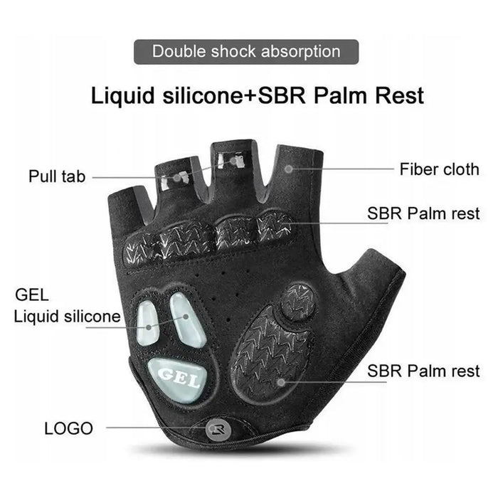 Rockbros S169BGR XL cycling gloves with gel inserts - gray - Cycling gloves<<<HurtelXML