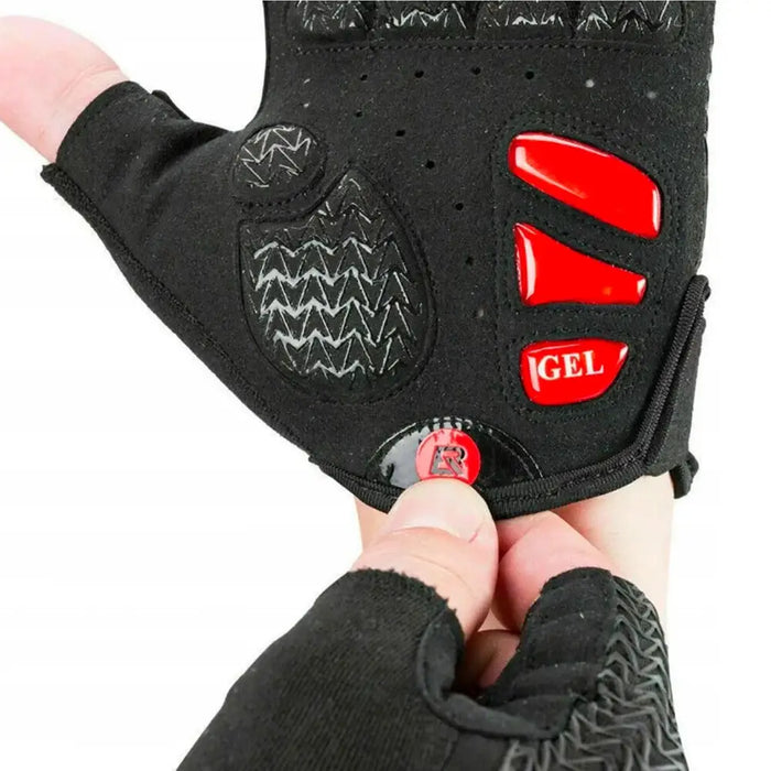 Rockbros S169BR L cycling gloves with gel inserts - black and red - Cycling gloves<<<HurtelXML