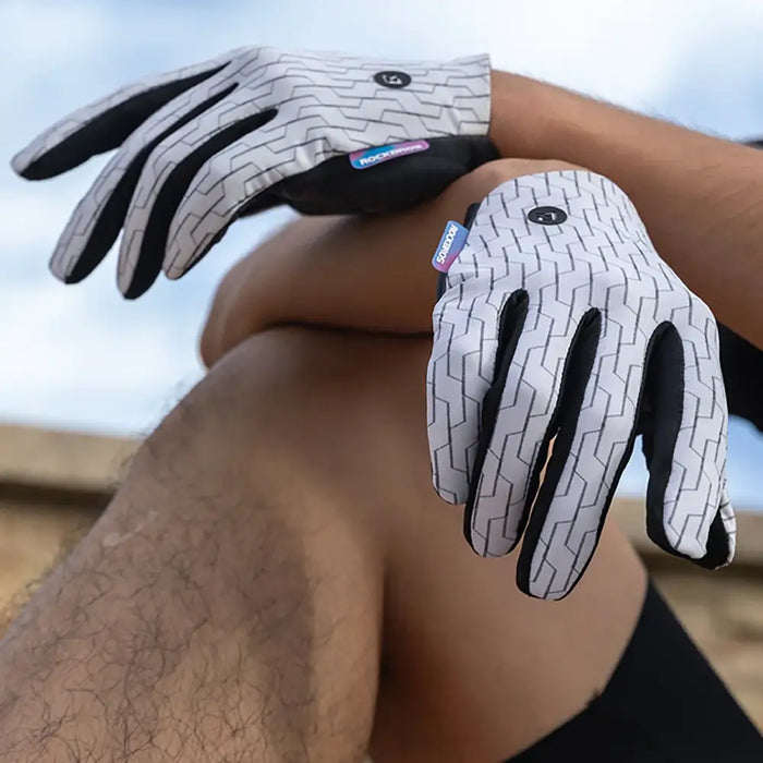 Rockbros sports gloves full spring-summer size XL - white and black - Cycling gloves<<<HurtelXML