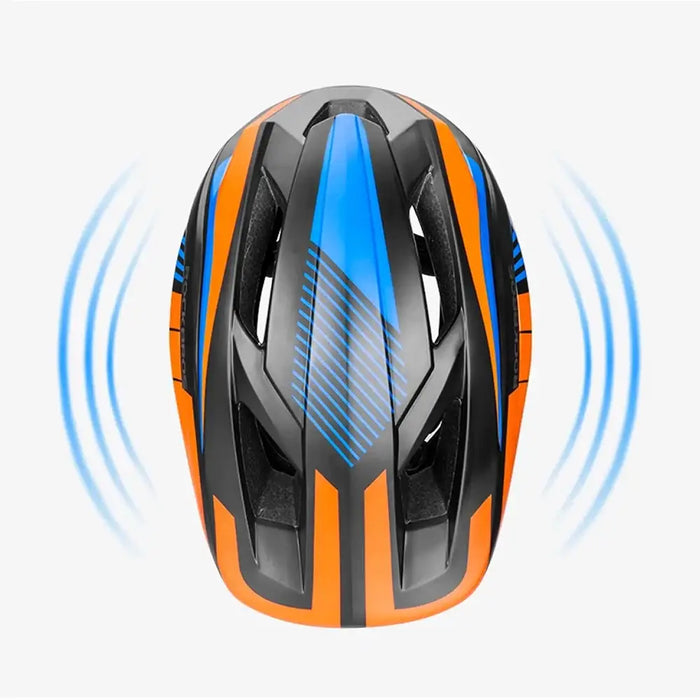 Rockbros TT-32SOBL-S children’s bicycle helmet with removable chinbar size S - black and orange - Sport