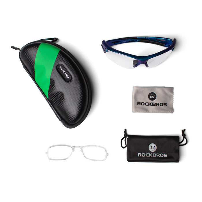 Rockbros 10069 UV400 Cycling Glasses - Blue