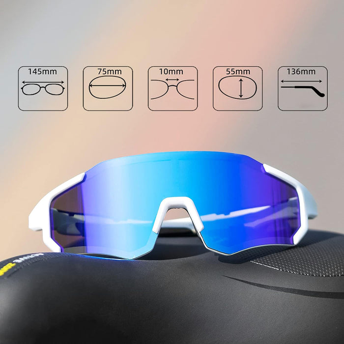 Rockbros 10183 polarizing cycling glasses - blue