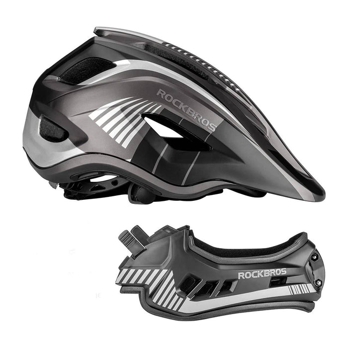 Rockbros TT-32SBTG-S Children's Bike Helmet with Detachable Chin Size S - Gray