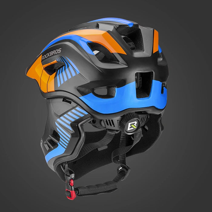Rockbros TT-32SOBL-S Children's Bike Helmet with Detachable Chin Size S - Black and Orange
