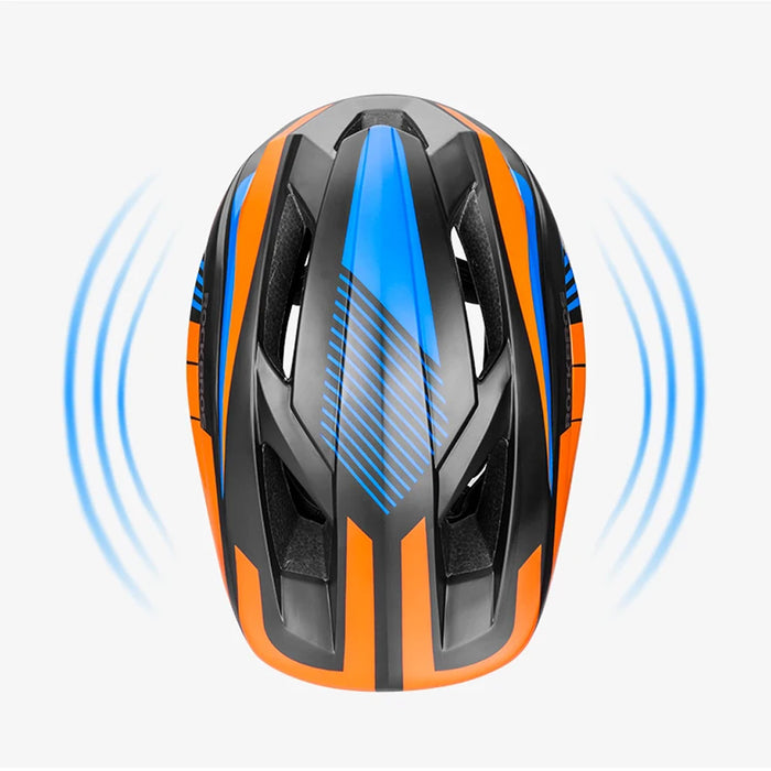 Rockbros TT-32SOBL-S Children's Bike Helmet with Detachable Chin Size S - Black and Orange