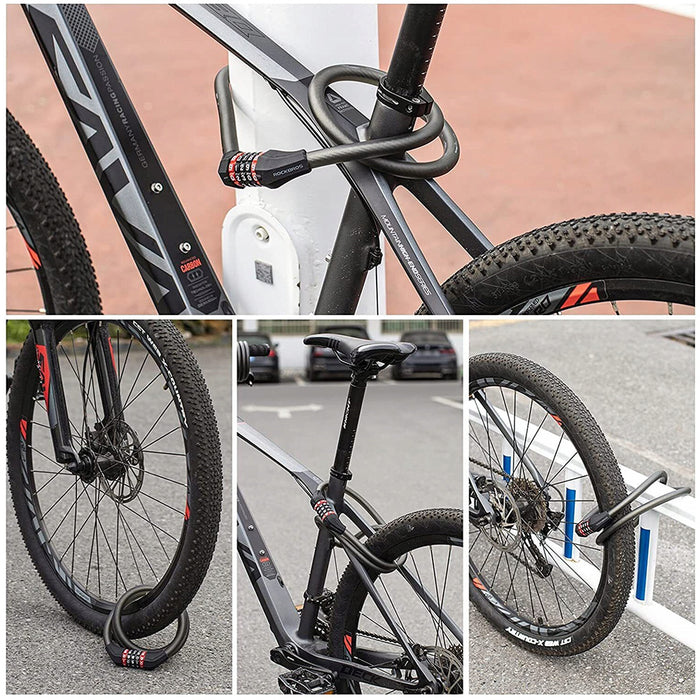 Rockbros RKS507-1BK bicycle lock with combination 1.8 m - black