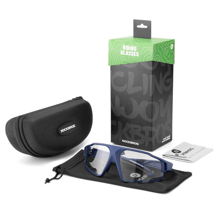 Rockbros SP216BL photochromic UV400 cycling glasses - blue