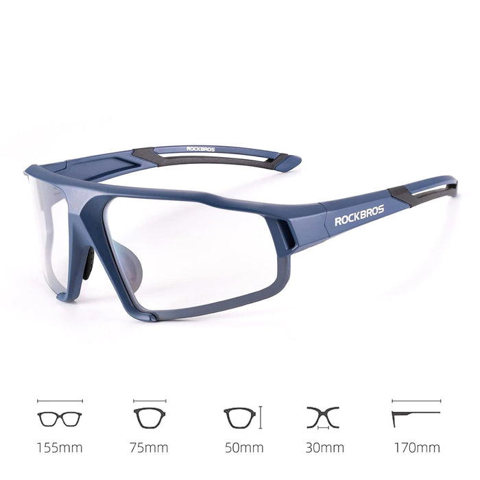 Rockbros SP216BL photochromic UV400 cycling glasses - blue