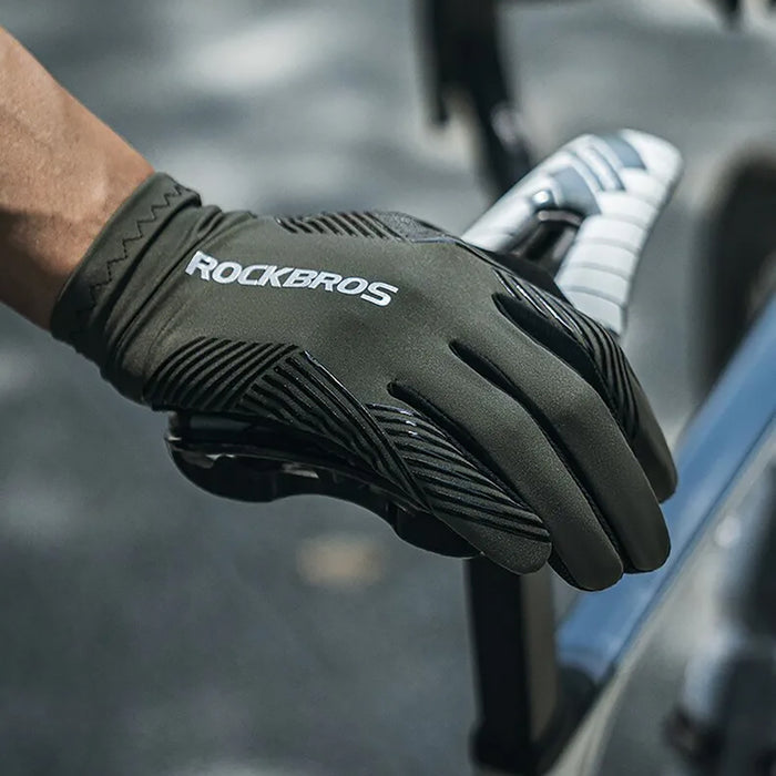 Rockbros 16110006003 shock-absorbing cycling gloves size L - green and black