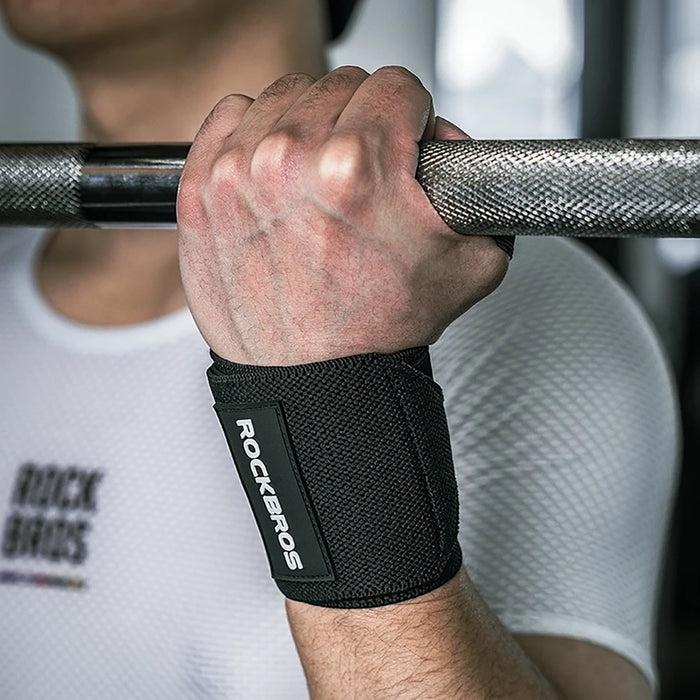 Rockbros 0431001 sports wristband - black (2 pcs.)