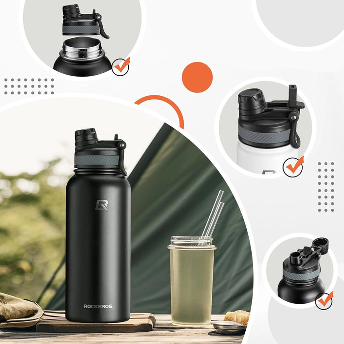 Rockbros 35210029001 thermal bottle for bicycle drinks 550 ml - black