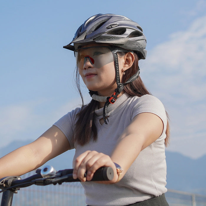 Rockbros Polarized Cycling Glasses with UV Protection and Corrective Insert - Gray