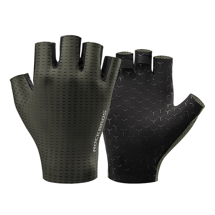 Rockbros Breathable Short Finger Cycling Gloves Size: M - Green