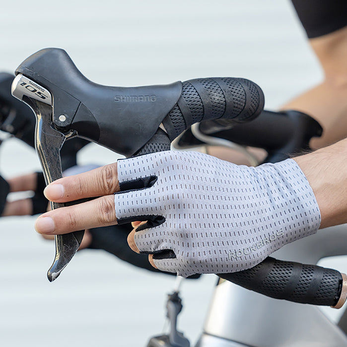 Rockbros Breathable Short Finger Cycling Gloves, Size: S - Gray