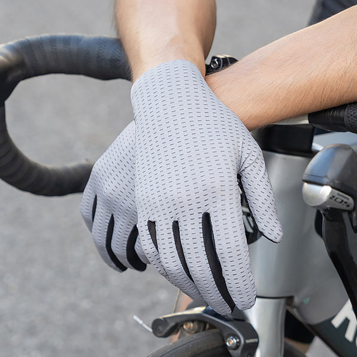 Rockbros Breathable Full Finger Cycling Gloves, Size: XXL - Green
