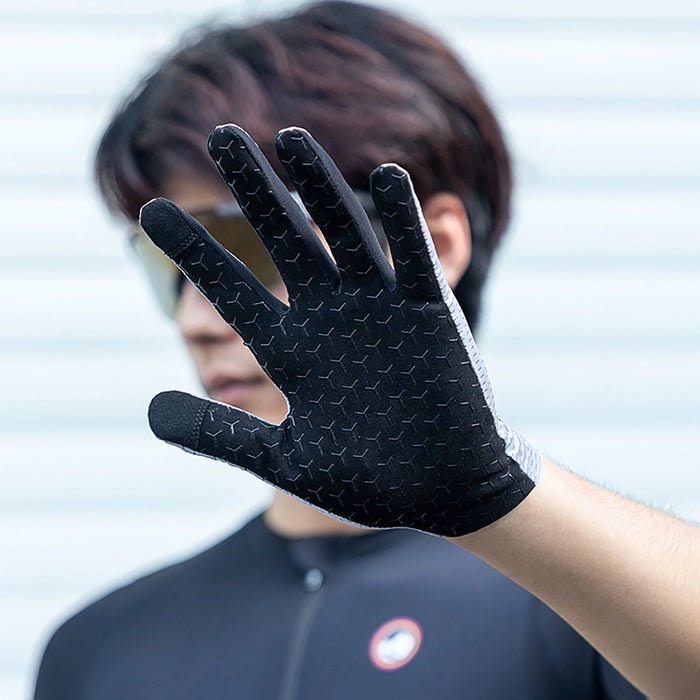 Rockbros Breathable Full Finger Cycling Gloves, Size: S - Gray