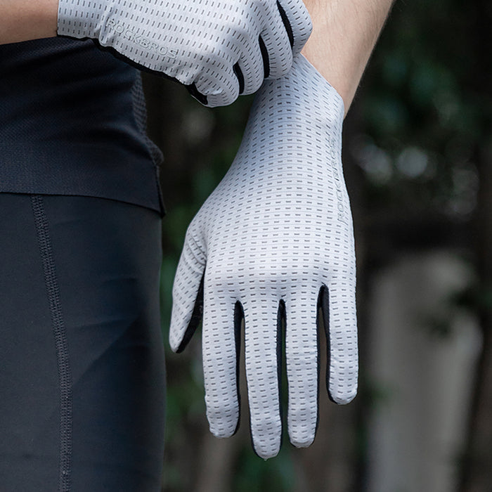Rockbros Breathable Full Finger Cycling Gloves, Size: XL - Gray