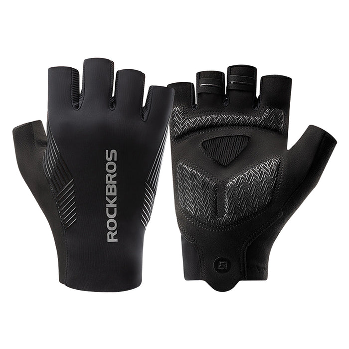 Rockbros cycling gloves spring/summer/autumn, short fingers, size: M - black