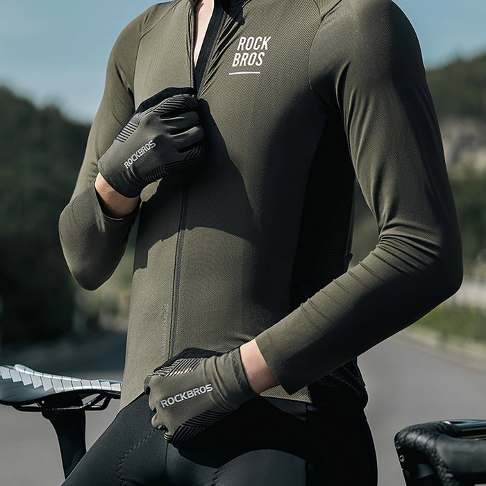 Rockbros cycling gloves spring/summer/autumn, full, size: XXL - green