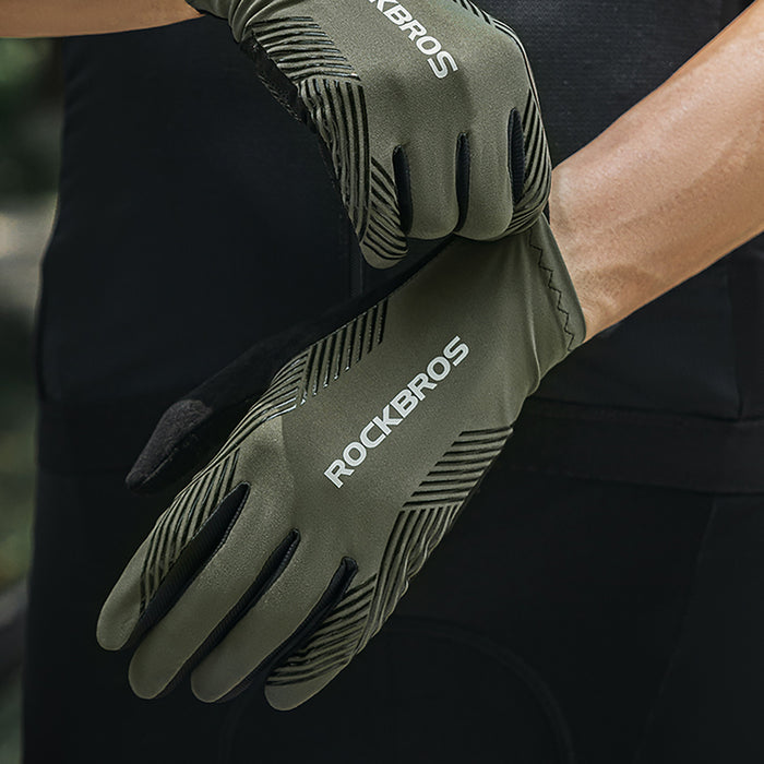 Rockbros cycling gloves spring/summer/autumn, full, size: M - green