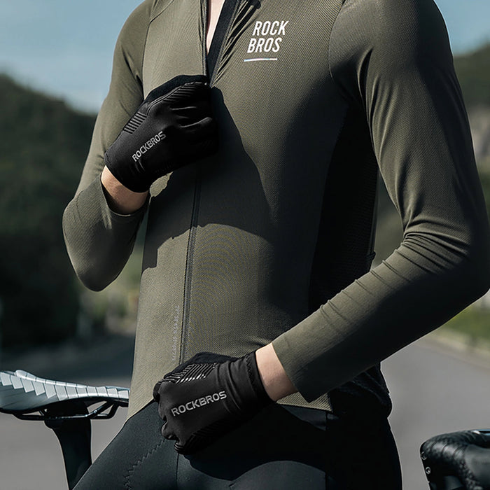 Rockbros cycling gloves spring/summer/autumn, full, size: M - black