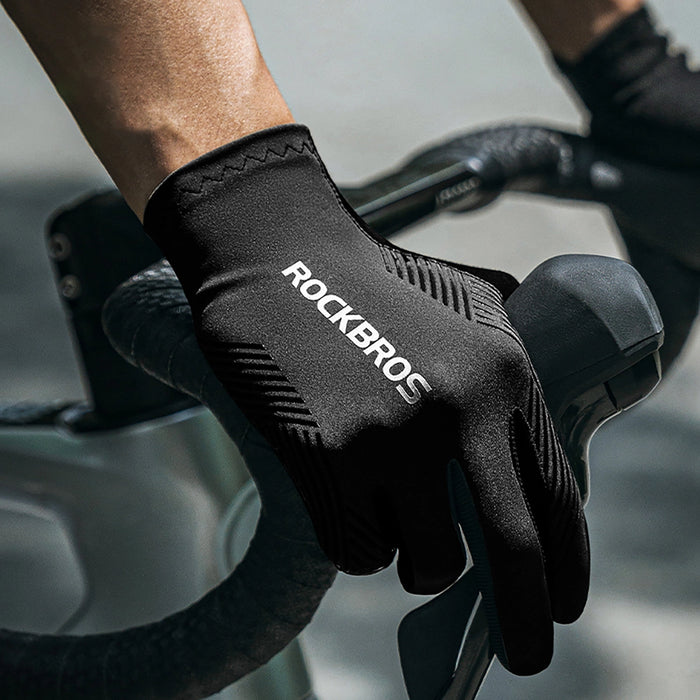 Rockbros cycling gloves spring/summer/autumn, full, size: XXL - black