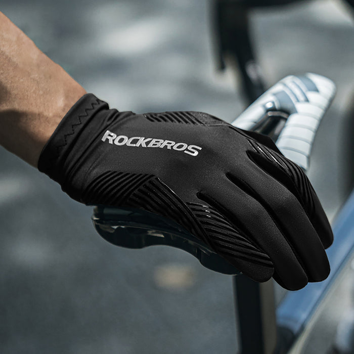 Rockbros cycling gloves spring/summer/autumn, full, size: XXL - black