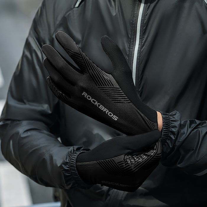 Rockbros cycling gloves spring/summer/autumn, full, size: XXL - black