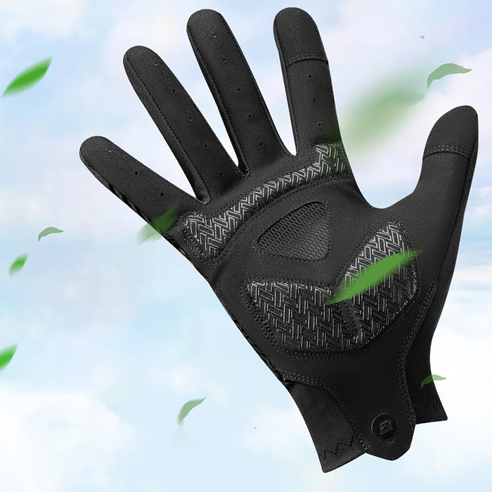 Rockbros cycling gloves spring/summer/autumn, full, size: XXL - black