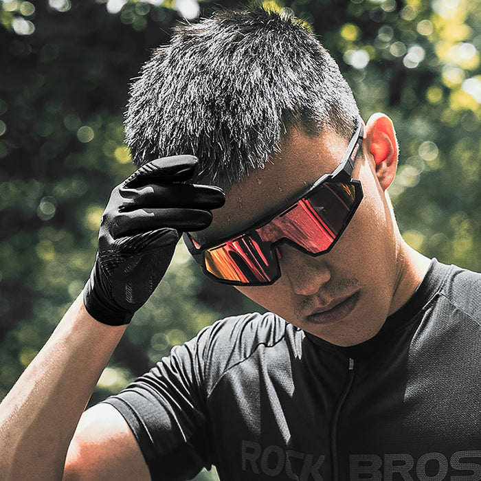 Rockbros cycling gloves spring/summer/autumn, full, size: XXL - black