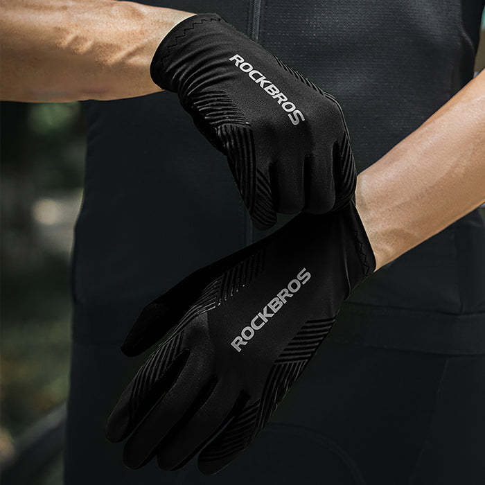 Rockbros cycling gloves spring/summer/autumn, full, size: XXL - black