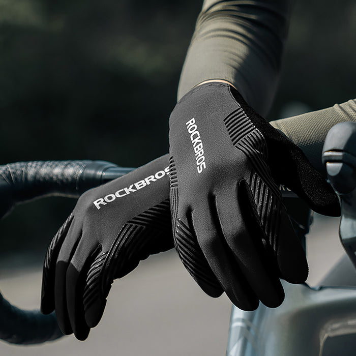 Rockbros cycling gloves spring/summer/autumn, full, size: XXL - black