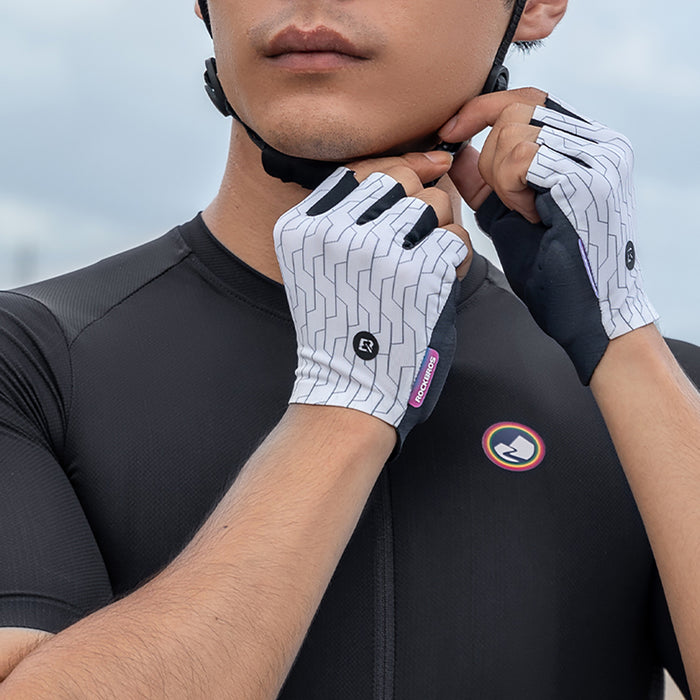 Rockbros MTB cycling gloves size: M - white and black
