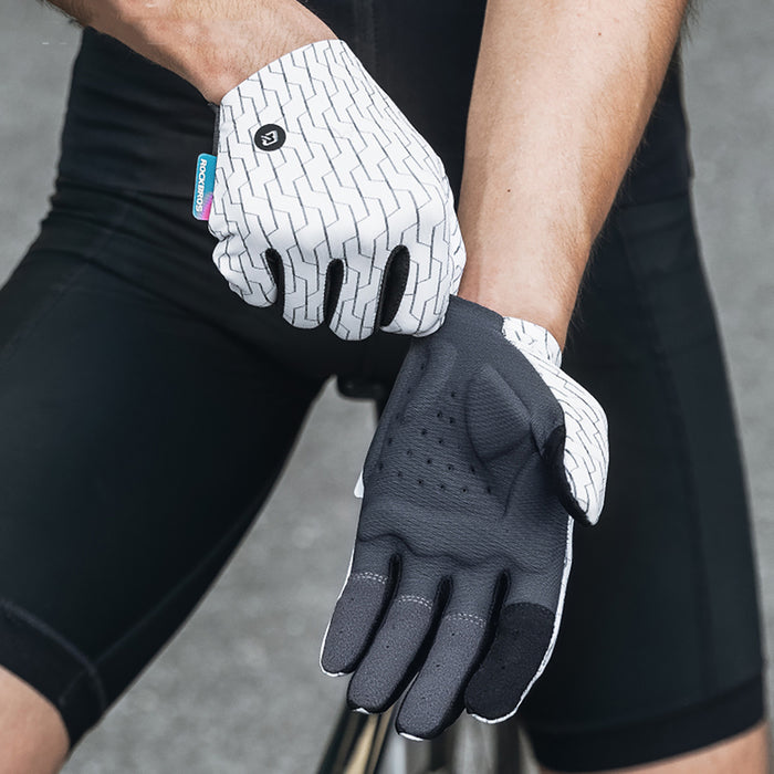 Rockbros sports gloves full spring-summer size S - white and black