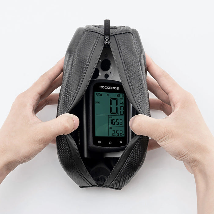 Rockbros Bike Bag, Rigid, Frame, Top Tube, 1.4l - Black