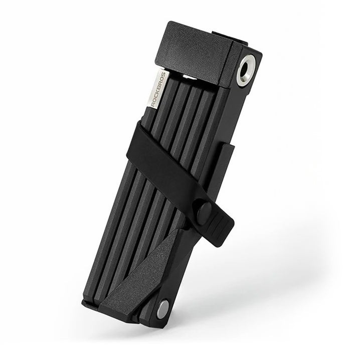 Rockbros 32140003001 foldable bicycle lock with key and handle, 68cm - black