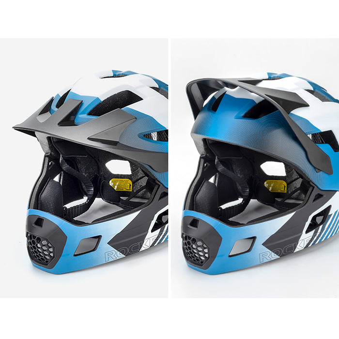 Rockbros TS-61 10110061002 Children's Bike Helmet with Detachable Chin Size M (54-57) - Blue