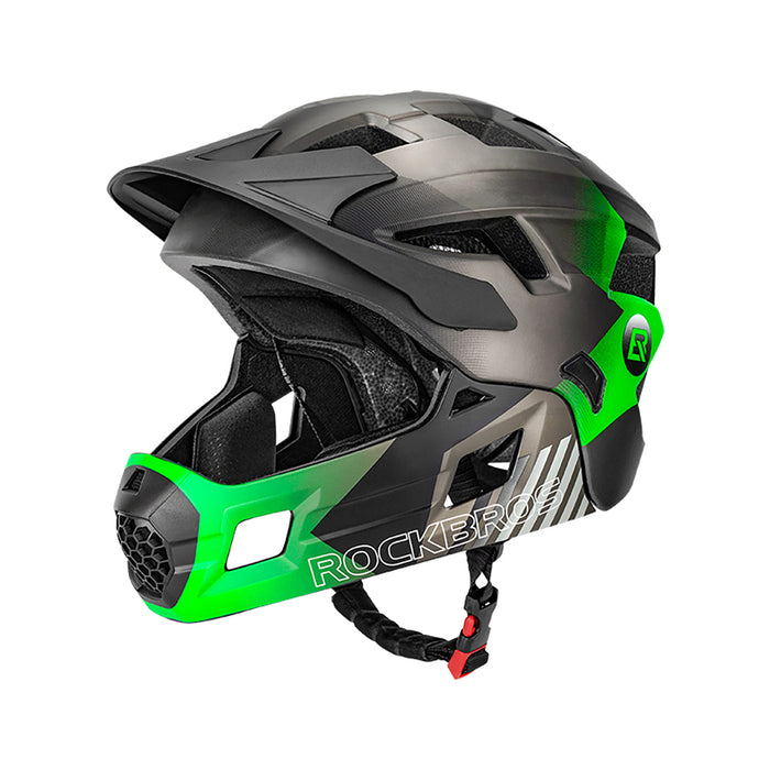 Rockbros TS-61 10110061003 Children's Bike Helmet with Detachable Chin Size S (48-52) - Green