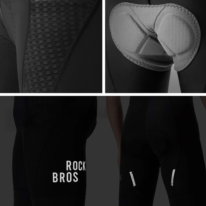 Rockbros YDDK009 Men's Cycling Bib Shorts with Pad Size L - Black
