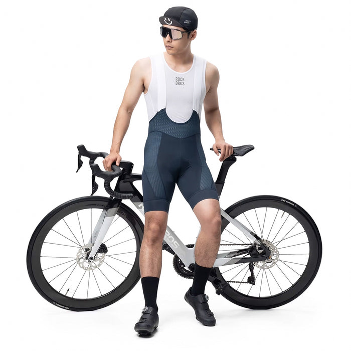 Rockbros YDDK009 Men's Cycling Bib Shorts with Pad Size XXL - Dark Blue