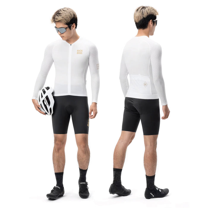 Rockbros YDCX008 Diamond Long Sleeve Cycling Jersey Size XXL - White
