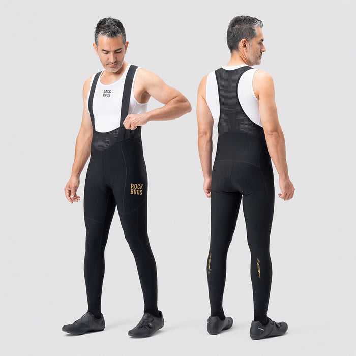 Rockbros YDCK012-1 Long Fleece Bib Tights with Pad Size XXL - Black