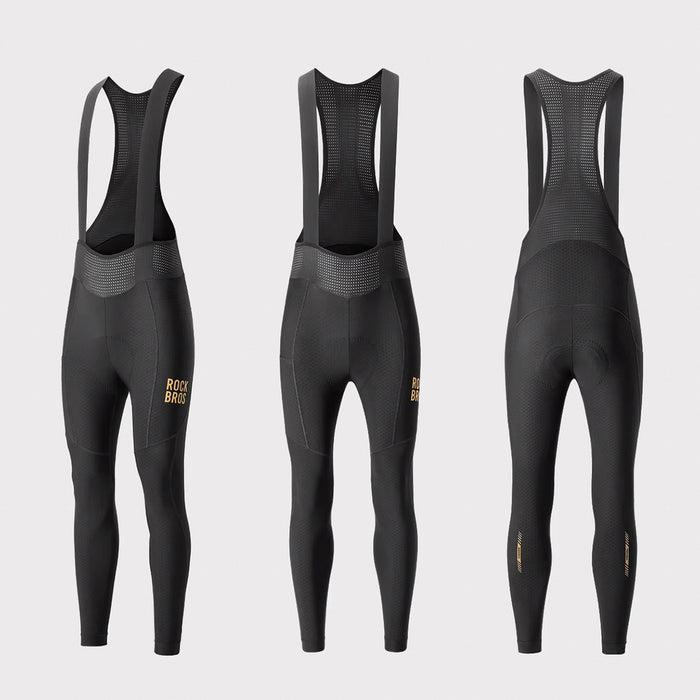 Rockbros YDCK012-1 Long Fleece Bib Tights with Pad Size XXL - Black