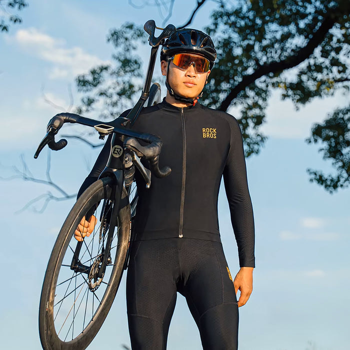 Rockbros YDWT020 Diamond Spring/Autumn/Winter Cycling Jersey Size XL - Black