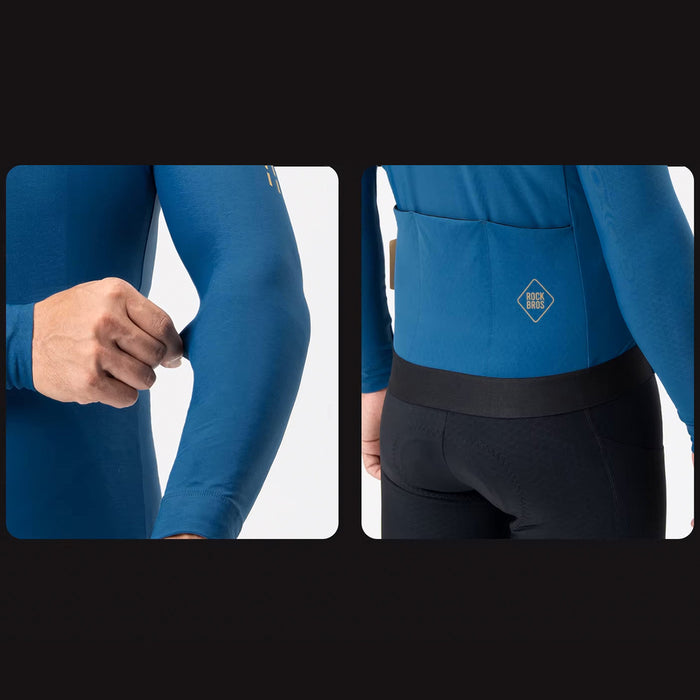 Rockbros YDWT020 Diamond cycling jersey spring/autumn/winter size L - blue