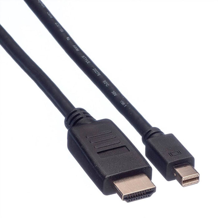 Cable from source with mini DisplayPort to receiver with HDMI mini DisplayPort ->HDMI M/M 2m works only in this direction