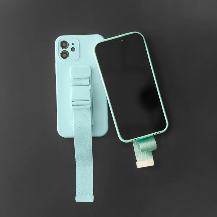 Rope case gel case with a chain lanyard bag lanyard iPhone 12 dark green - Cell phone cases and covers<<<HurtelXML