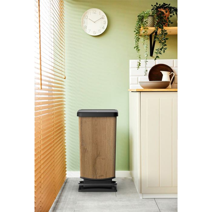 WASTE BIN 40 L PASO WOOD ROTHO