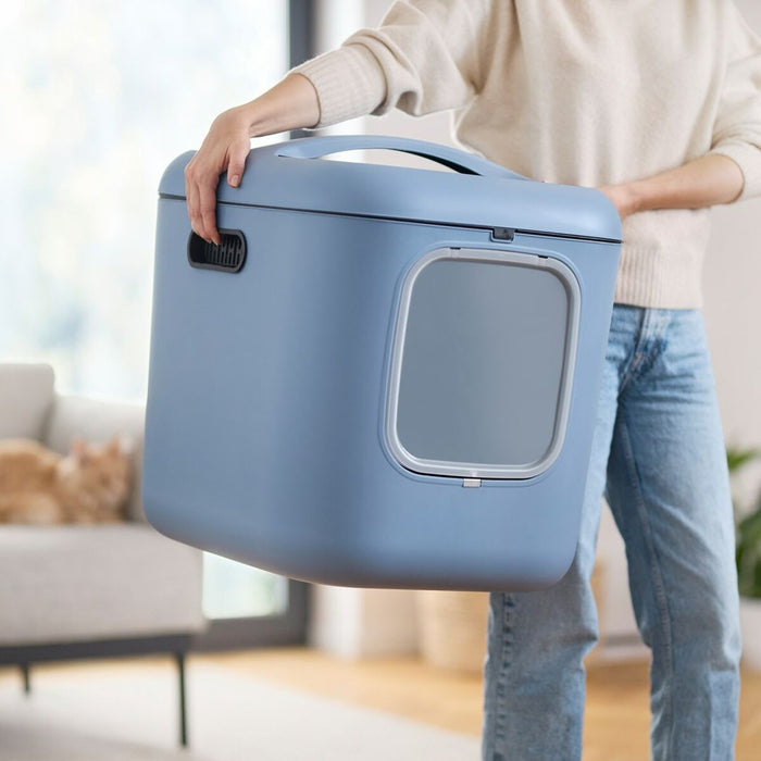 Cat Litter Box Rotho Biala XL Blue Plastic